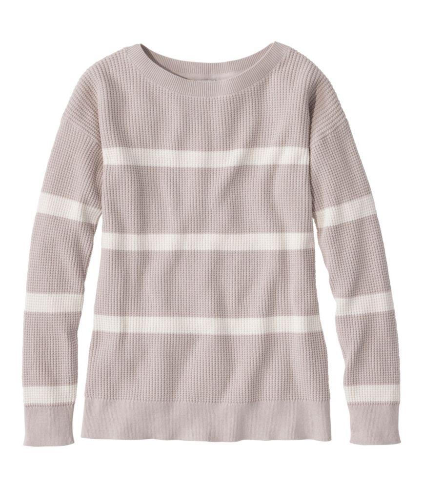 Women's Sunwashed Waffle Sweater, Pullover Stripe Product Image