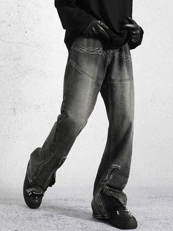Men's Zip Fly Ankle Flare Jeans Product Image