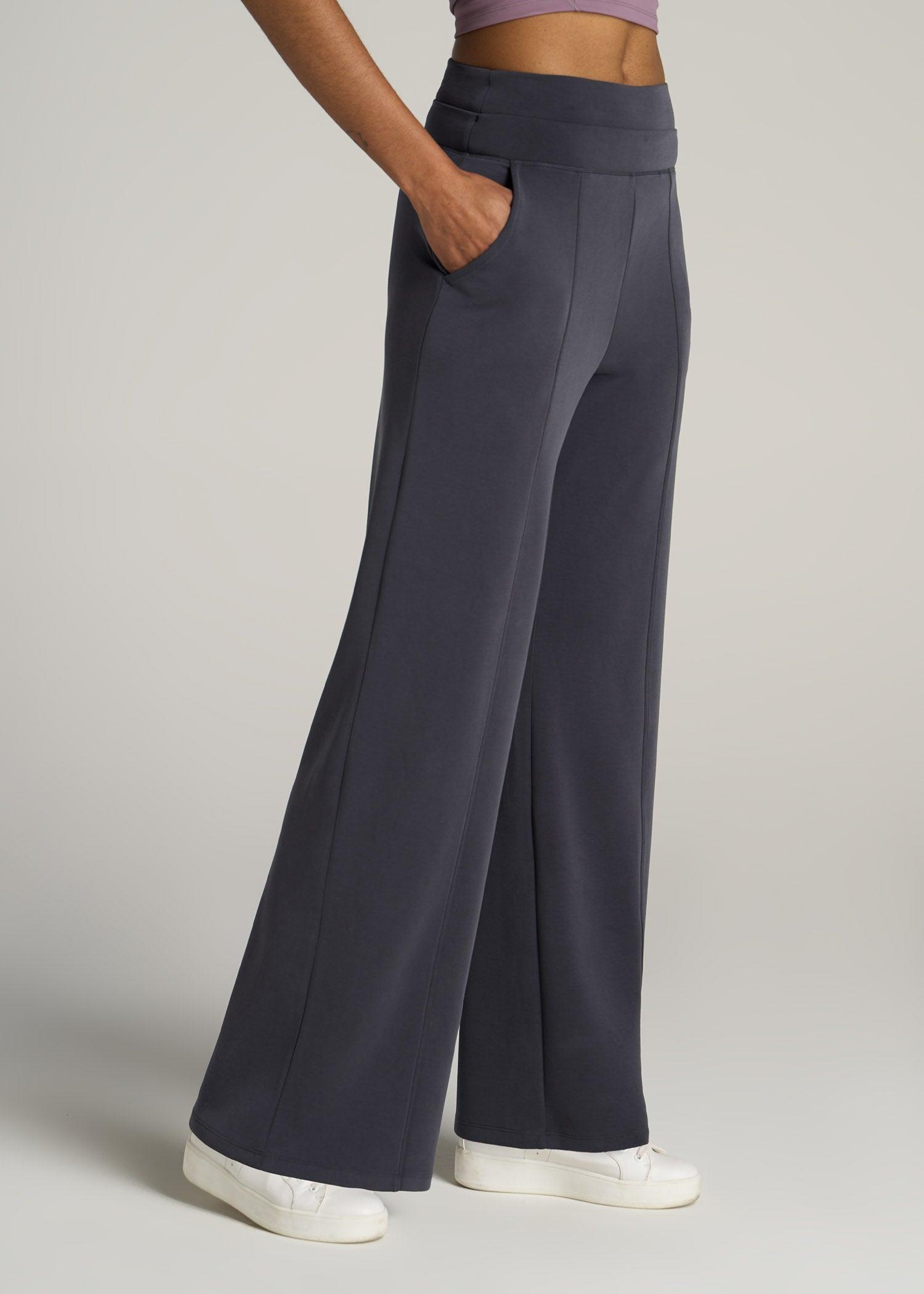 Soft Motion Wide Leg Ultra High Rise Pant for Tall Women in Charcoal Rinse Product Image
