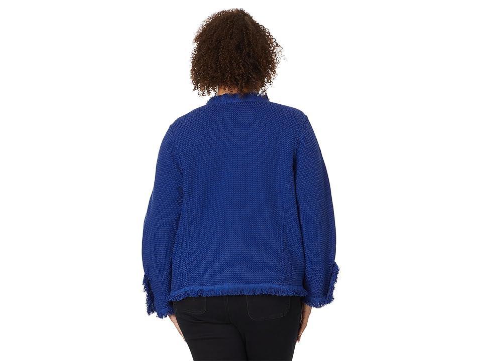 Nic+Zoe Plus Fringe Mix Knit Jacket Product Image