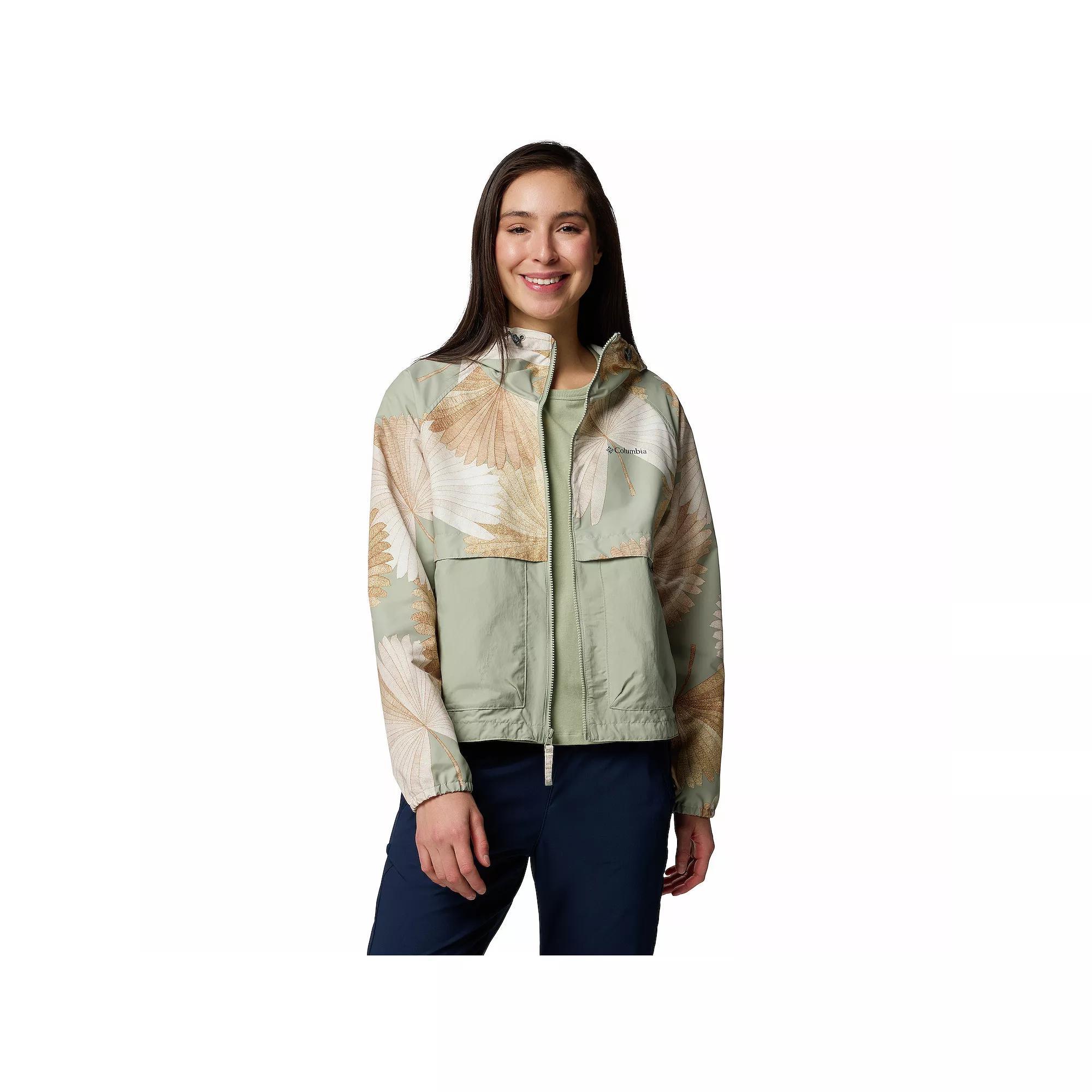Women's Columbia Spire Valley Omni-SHIELD™ Printed Windbreaker Jacket, Size: Medium, Salt Outbacked Product Image