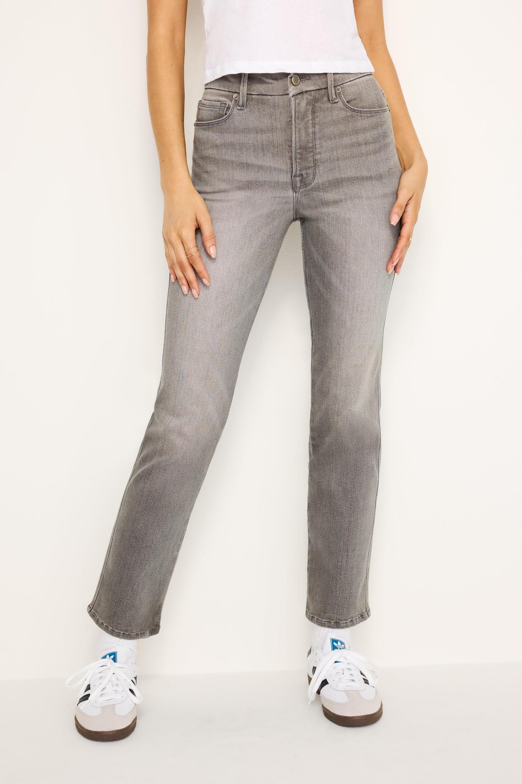 GOOD CURVE STRAIGHT LIGHT COMPRESSION JEANS | BLACK336 Product Image