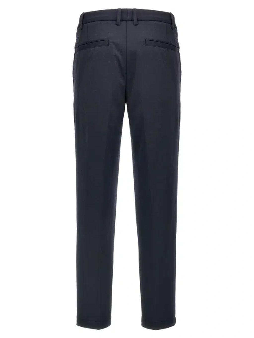 HUGO BOSS Regular-fit Trousers In Printed Jersey In Dark Blue Product Image