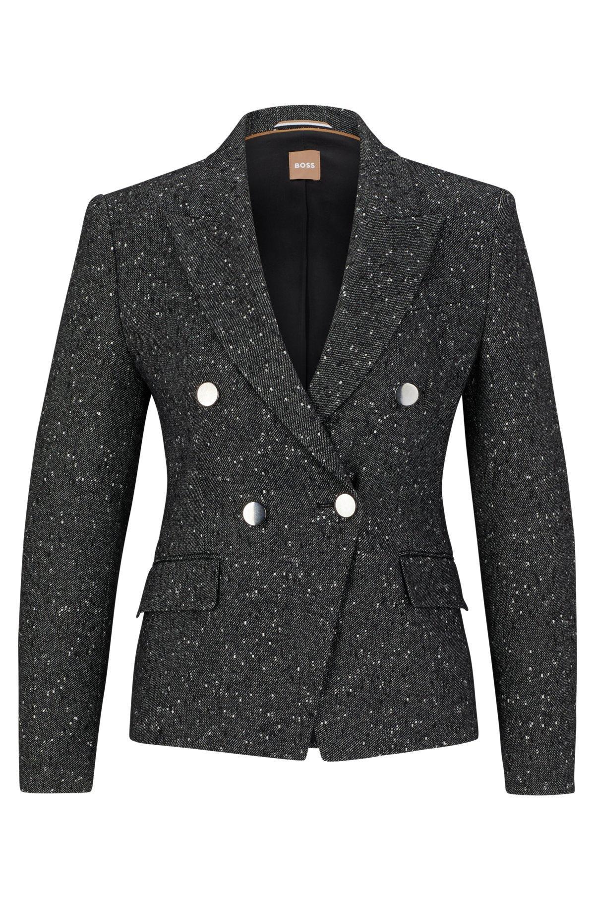 Slim-fit jacket in structured tweed Product Image