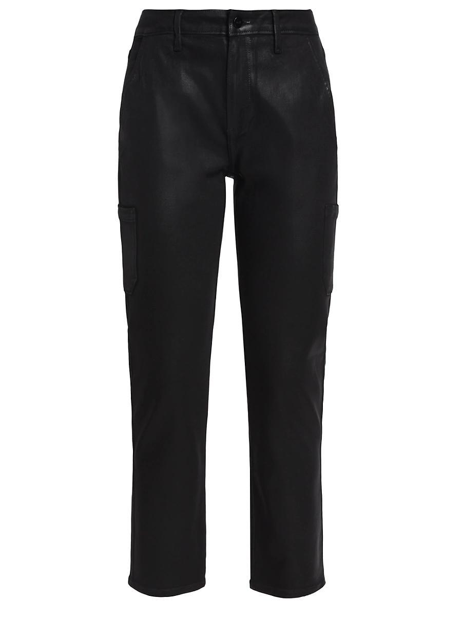 Womens Jolie Coated Straight-Leg Crop Pants Product Image