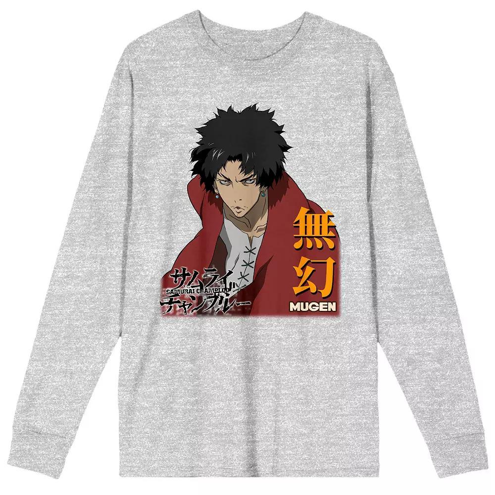 Men's Samurai Champloo Mugen Long Sleeve Tee, Size: Large, Gray Product Image