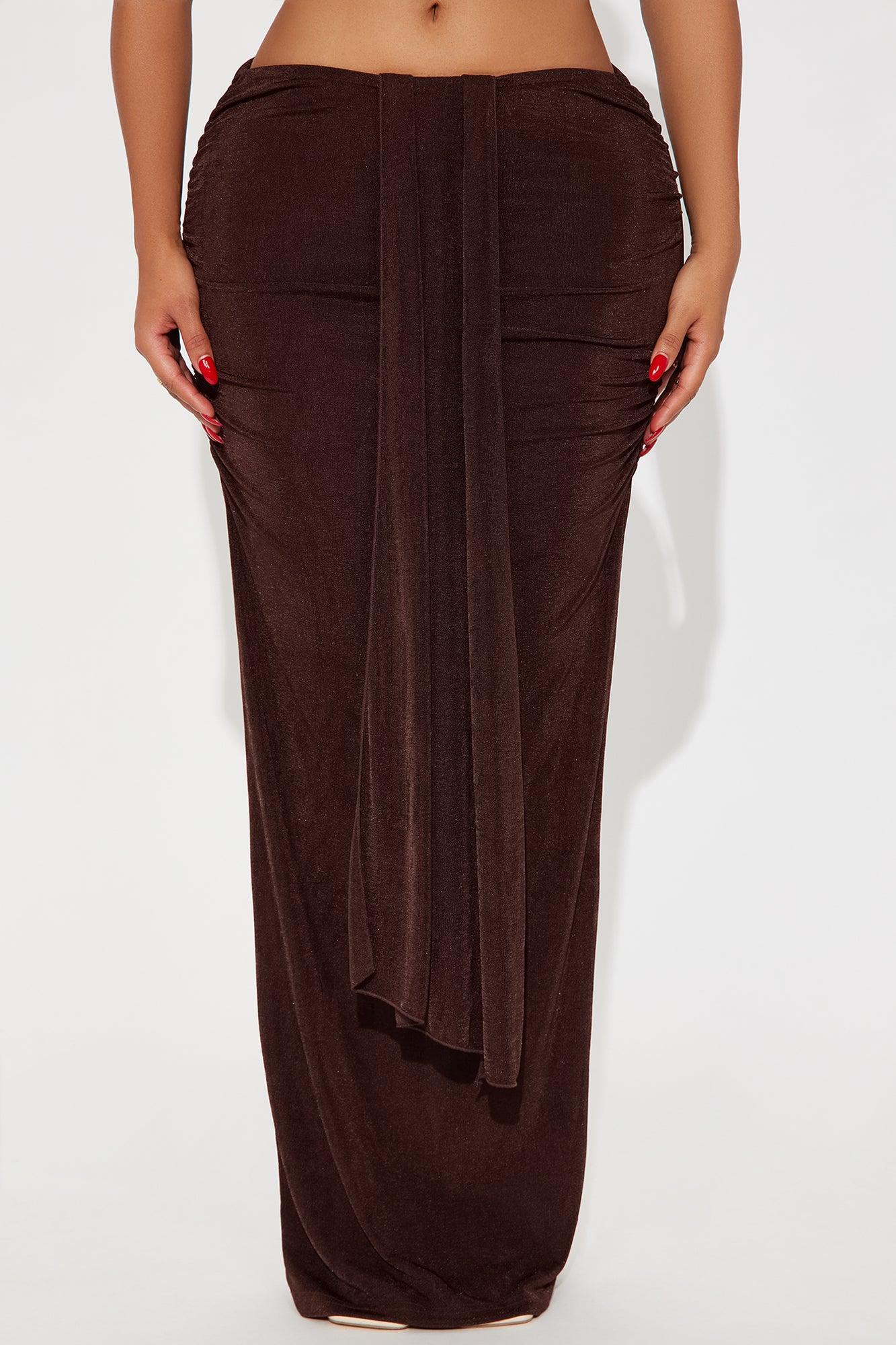 Let's Getaway Slinky Knit Maxi - Chocolate Product Image