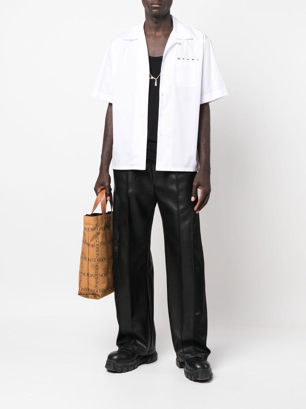 logo-print poplin bowling shirt Product Image