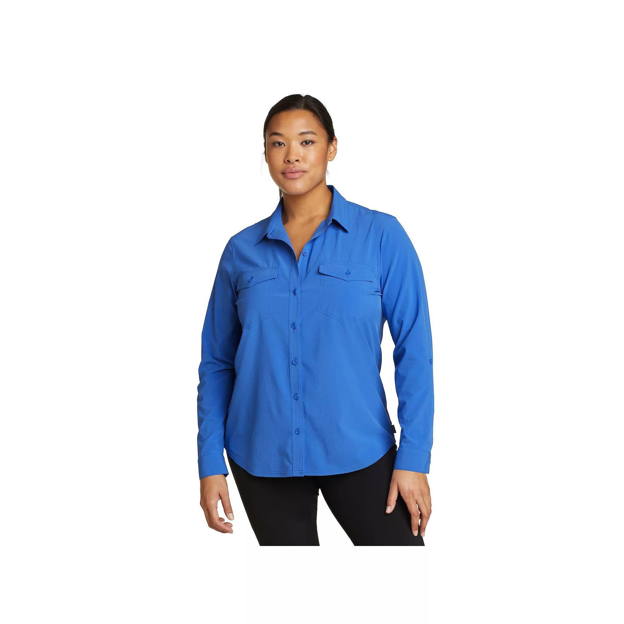 Women's Eddie Bauer Departure 2.0 Long Sleeve Shirt, Size: Medium, Brilliant Blue Product Image