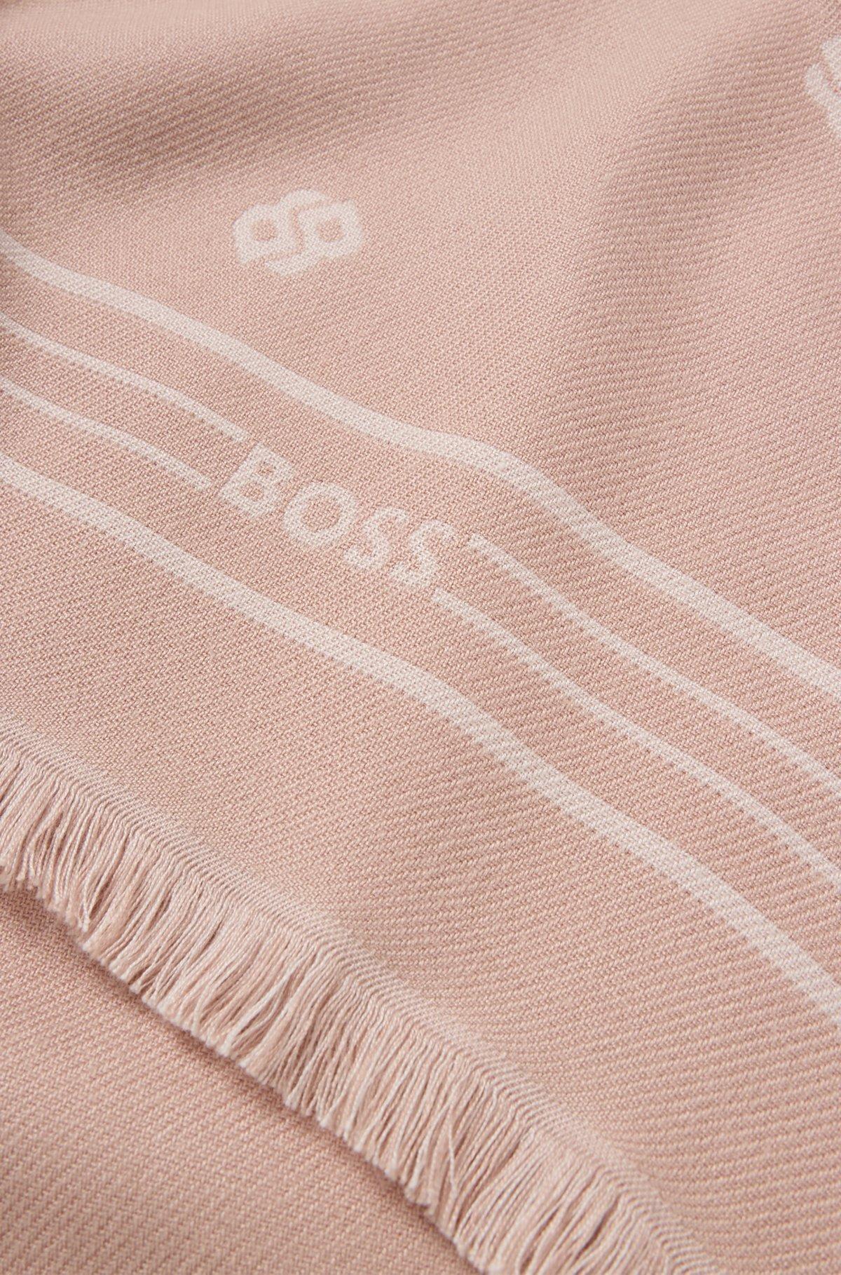 BOSS - Jacquard scarf with Double B monograms - Light Purple Product Image