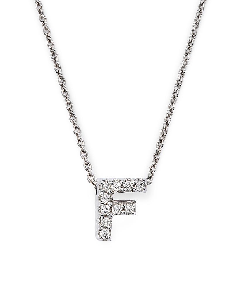Roberto Coin 18K White Gold Initial Love Letter Pendant Necklace with Diamonds, 16 Product Image