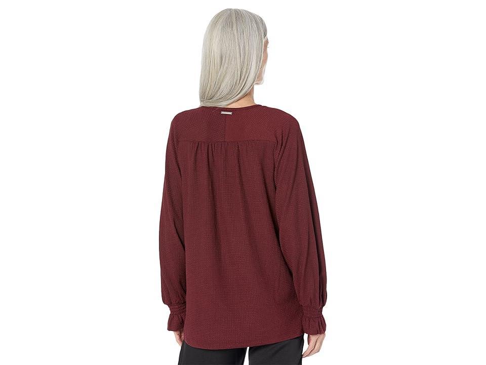 MICHAEL Michael Kors Solid Raglan Peasant Tunic (Merlot) Women's Clothing Product Image
