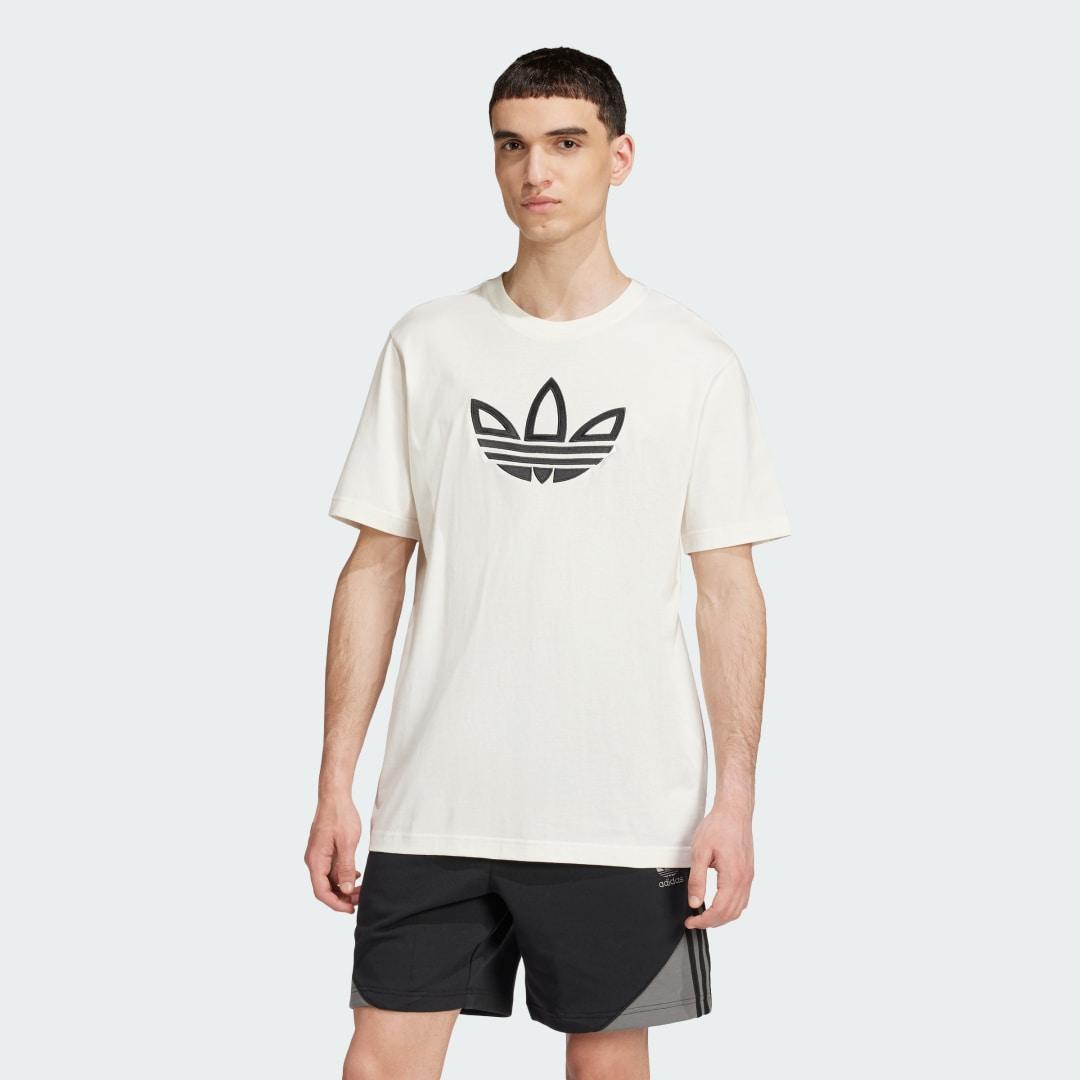 adidas Originals Mens Outline T-Shirt - Cloud/Black Product Image