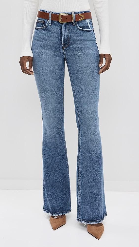 Good American Good Legs Flare Deep V Yoke Jeans | Shopbop Product Image