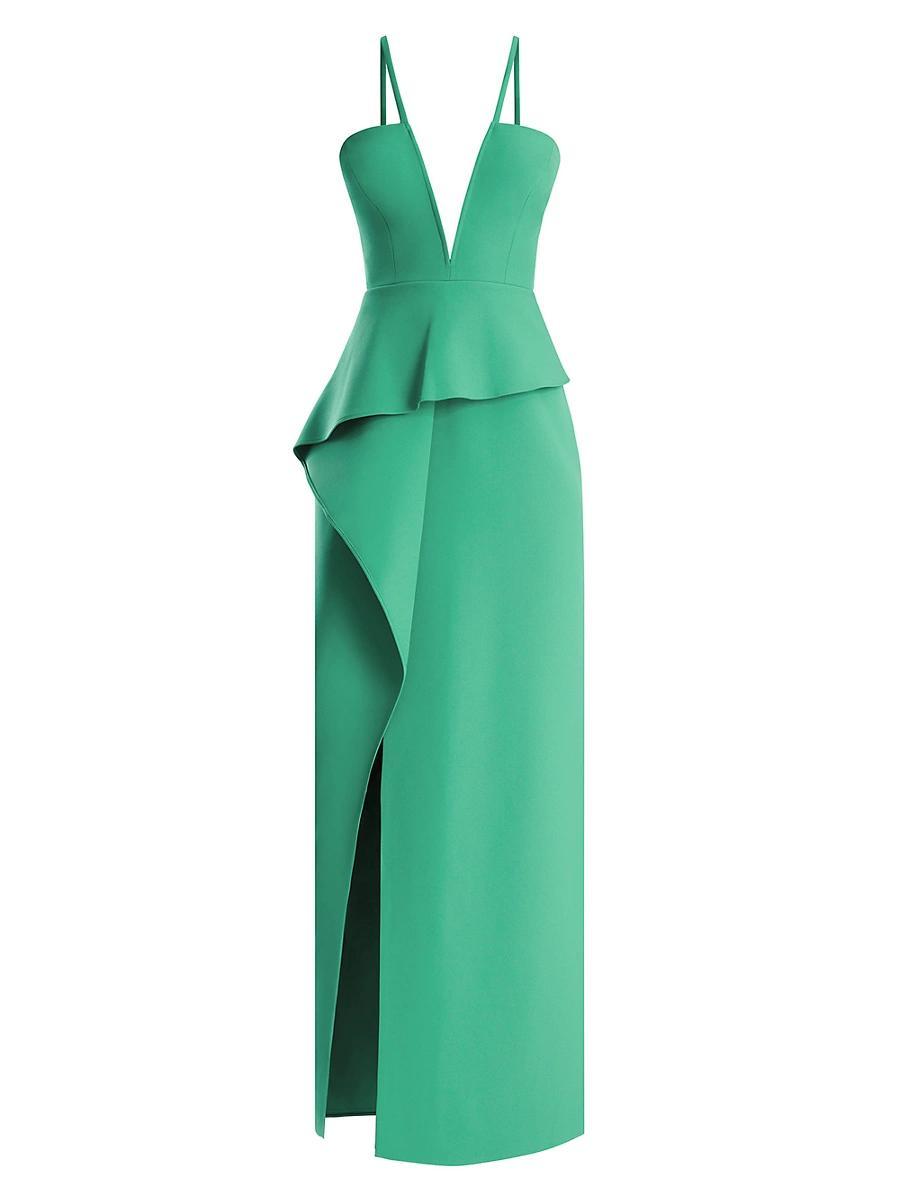 Womens V-Neck Off-The-Shoulder Peplum Gown Product Image