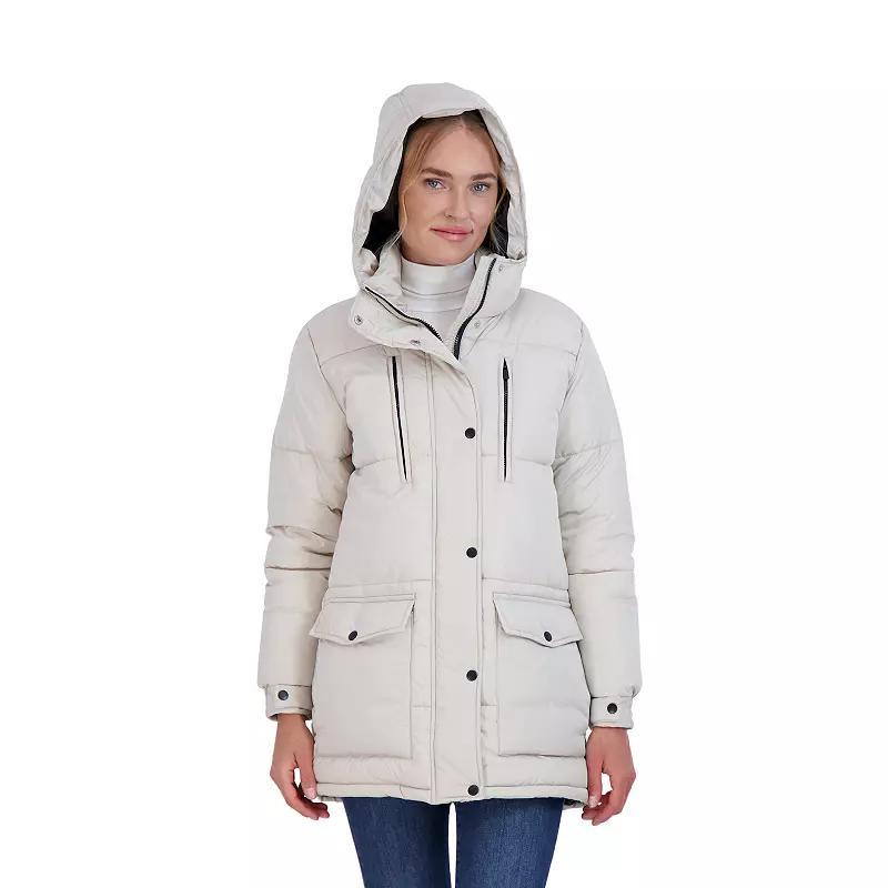 Juniors Sebby Hooded Parka Puffer Coat, Womens Product Image