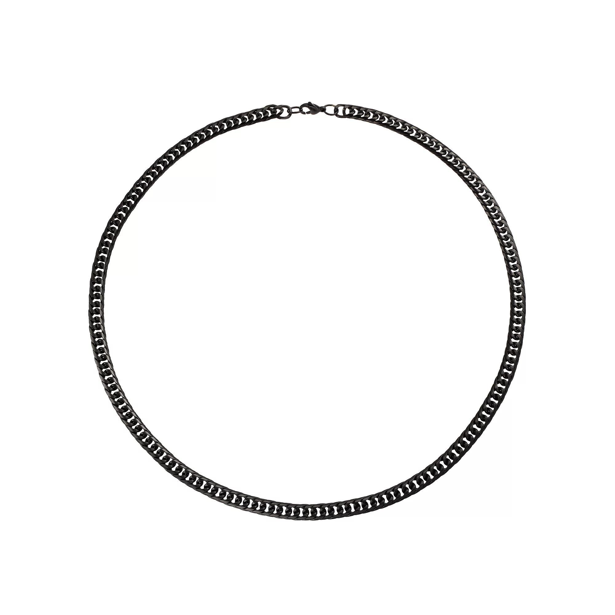 Kristen Kesho Stainless Steel Black Plated Double Curb Chain Necklace, Men's, Size: 26" Product Image