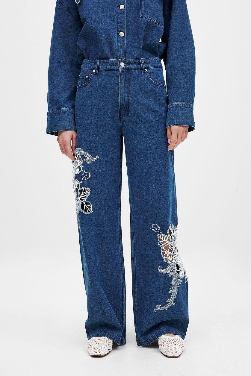 Lace Detail Jeans Product Image