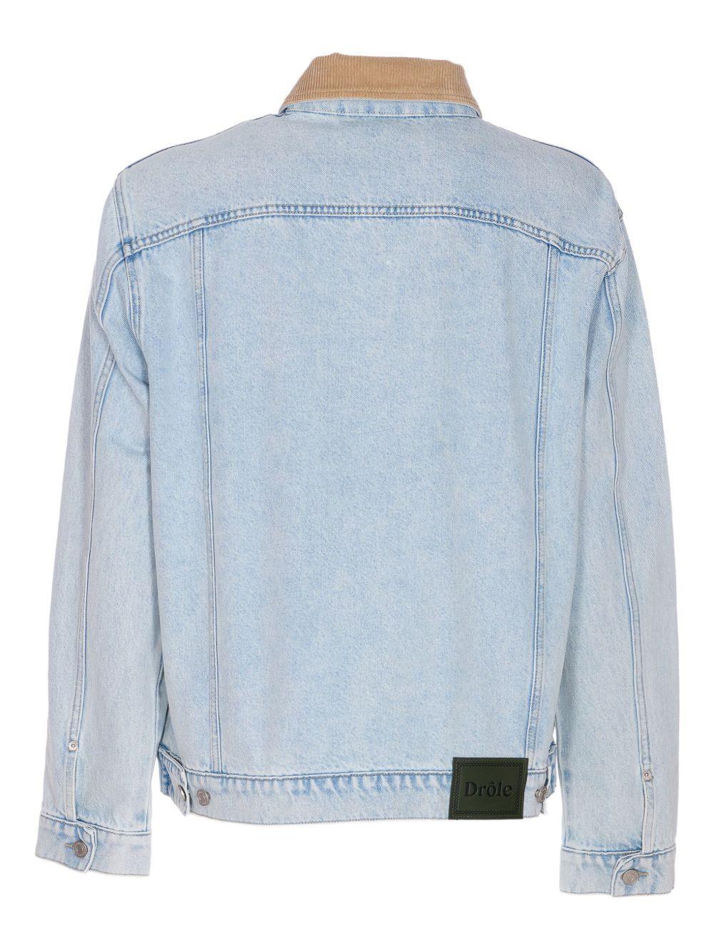 corduroy-collar denim jacket Product Image