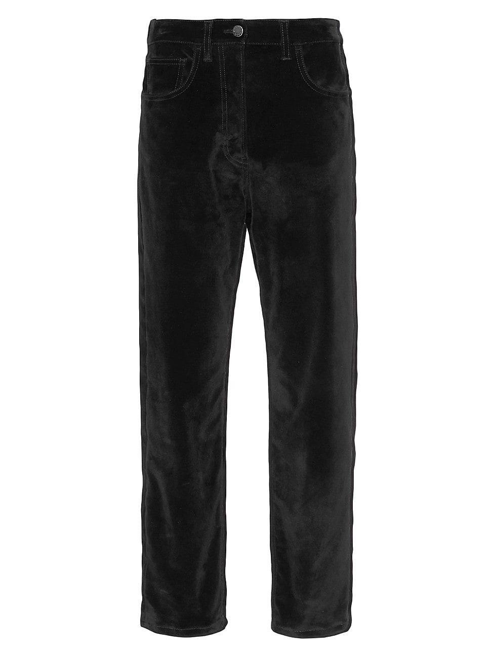 Velvet Denim Straight-Leg Pants Product Image