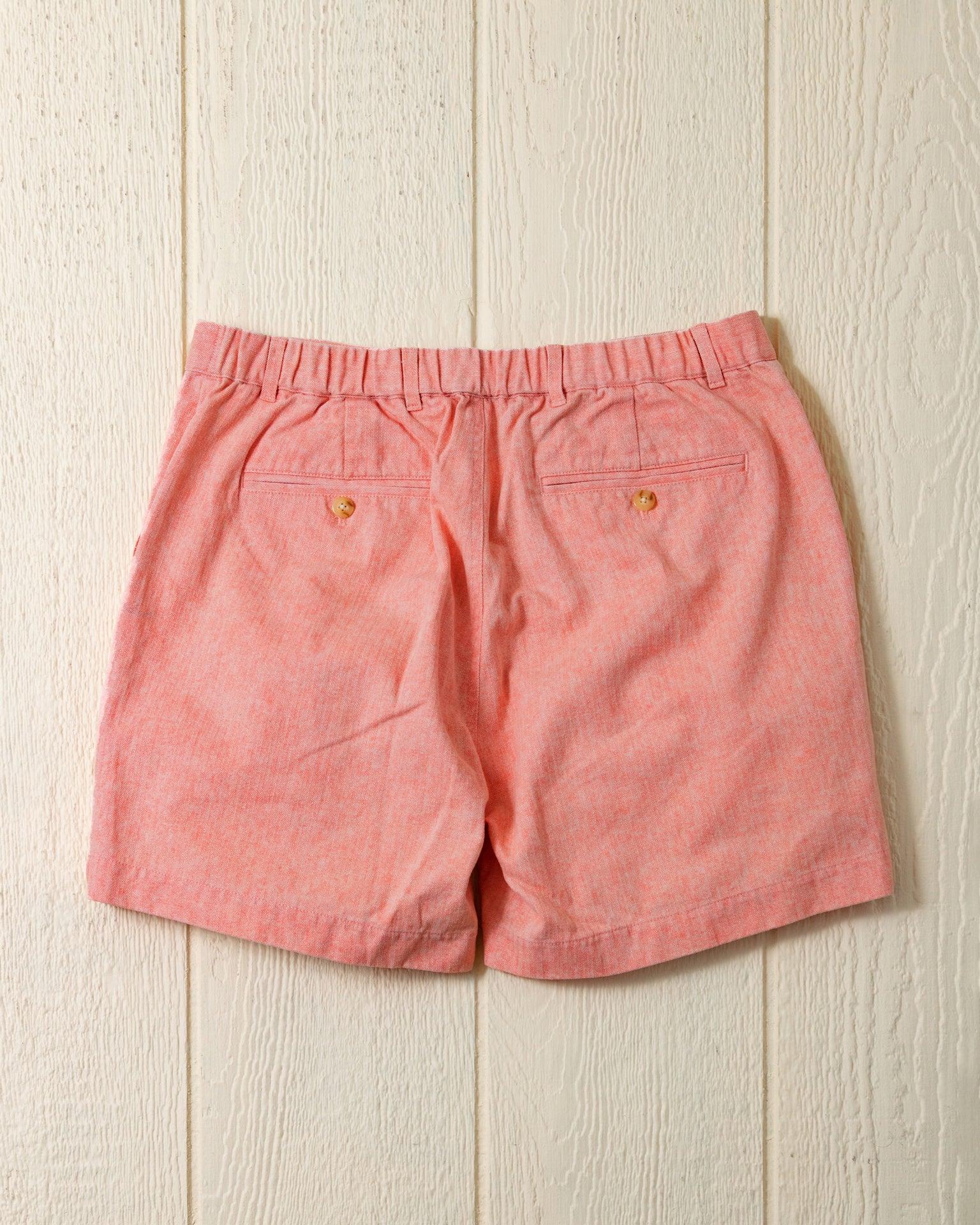 Ventura Short in Faded Red Salt Washed Herringbone Product Image