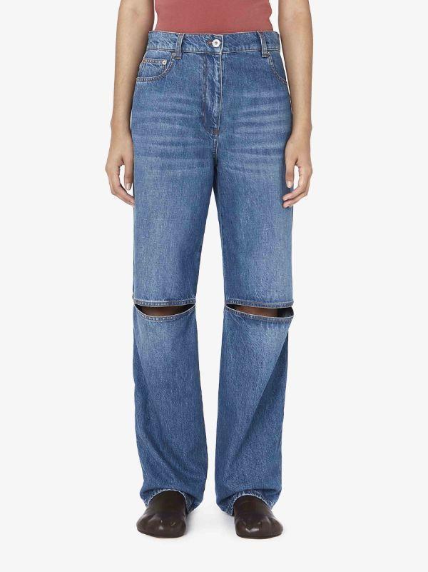 JW ANDERSON Cut-out Bootcut Jeans In Blue Product Image