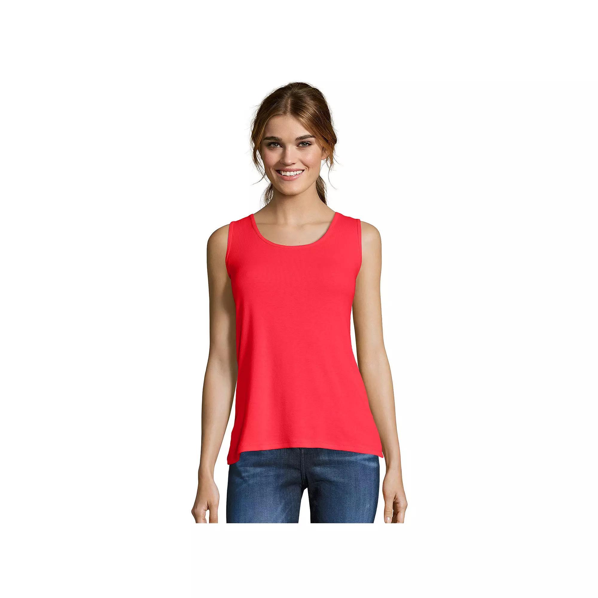 Women's Hanes® Mini-Ribbed Tank Top, Size: Small, Blue Product Image
