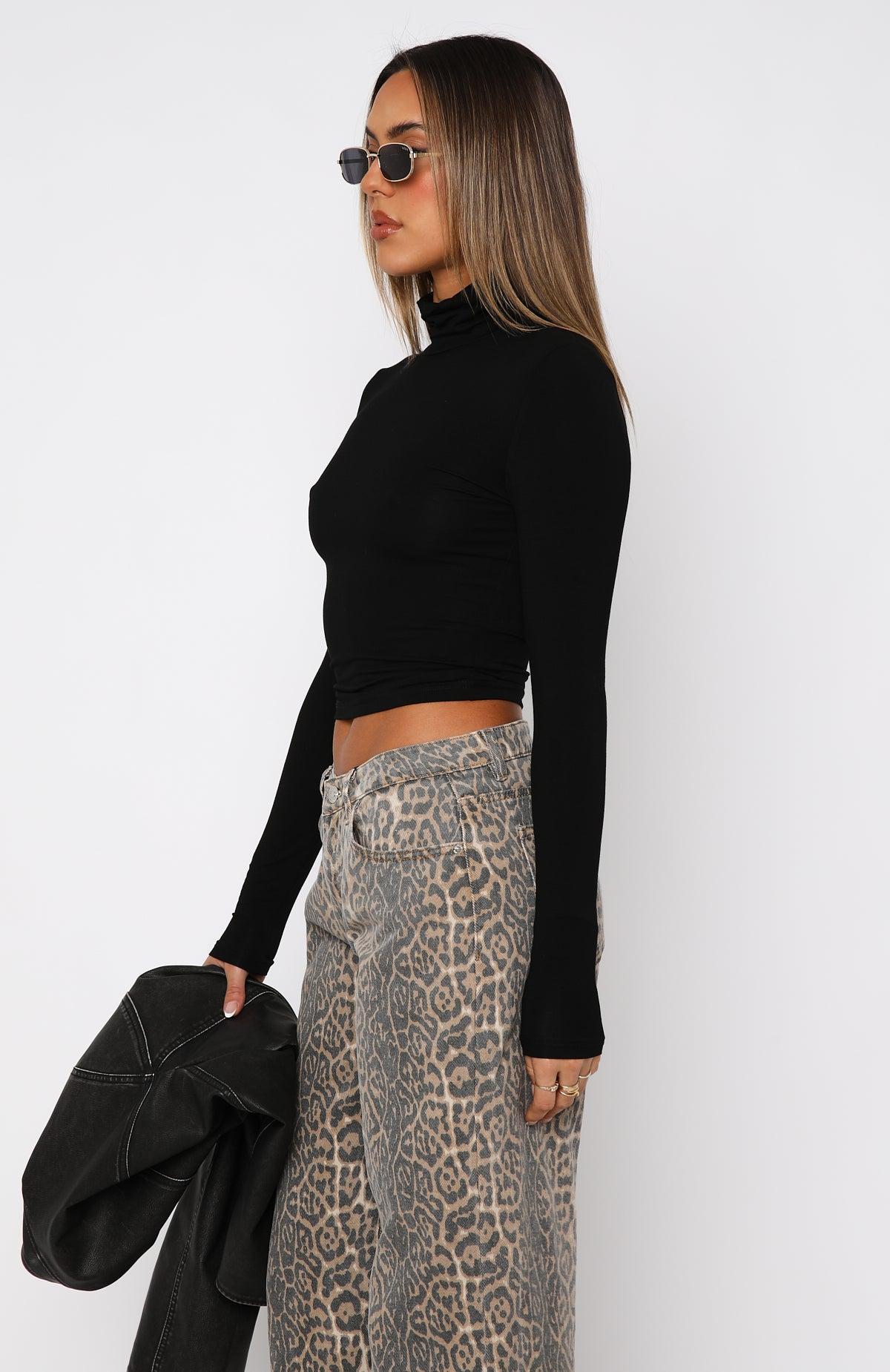 Attracting Attention Long Sleeve Top Black Product Image