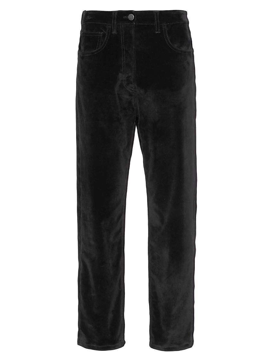 Velvet Denim Straight-Leg Pants Product Image