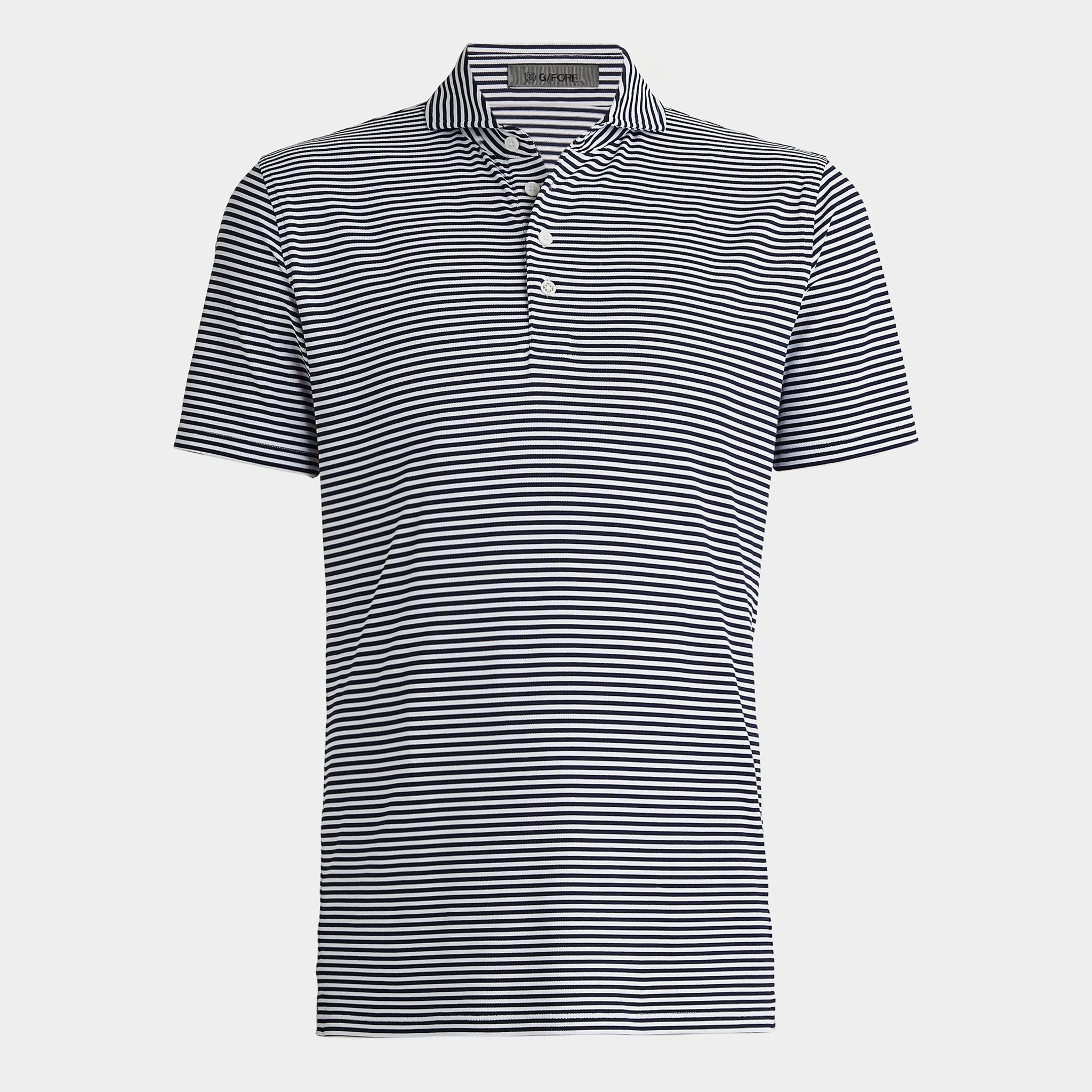 FEEDER STRIPE TECH PIQUÉ MODERN SPREAD COLLAR POLO Product Image