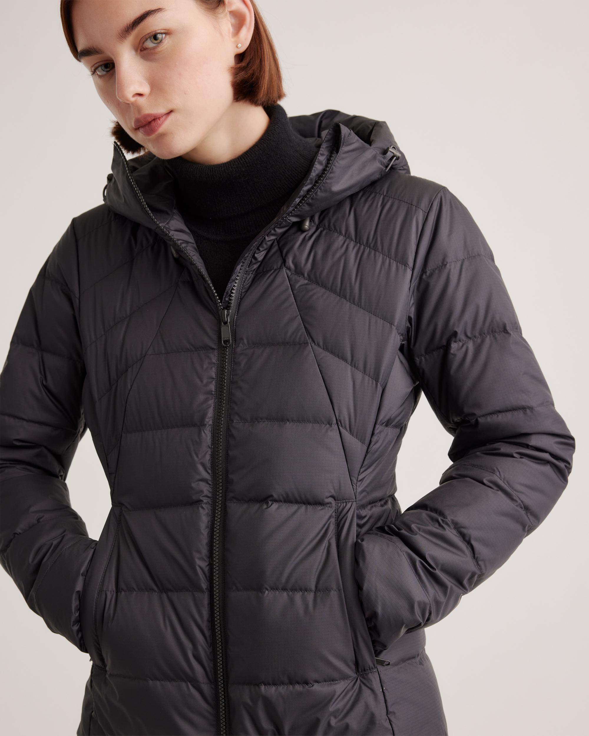 Quince | Women's Lightweight Down Packable Puffer Hooded Jacket Size XL, Recycled Polyester Product Image