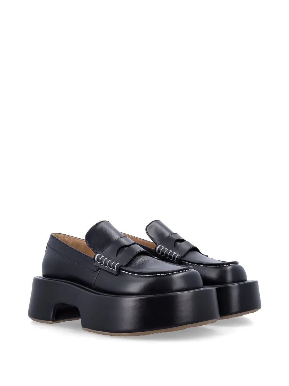 JW ANDERSON Leather Platform Moccasins In Black Product Image