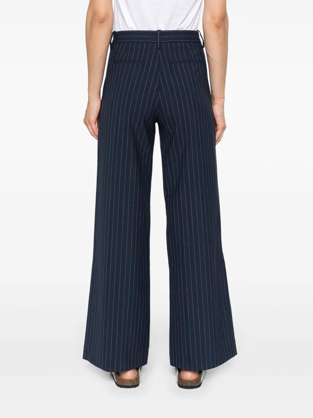 pinstriped mid-rise flared trousers Product Image