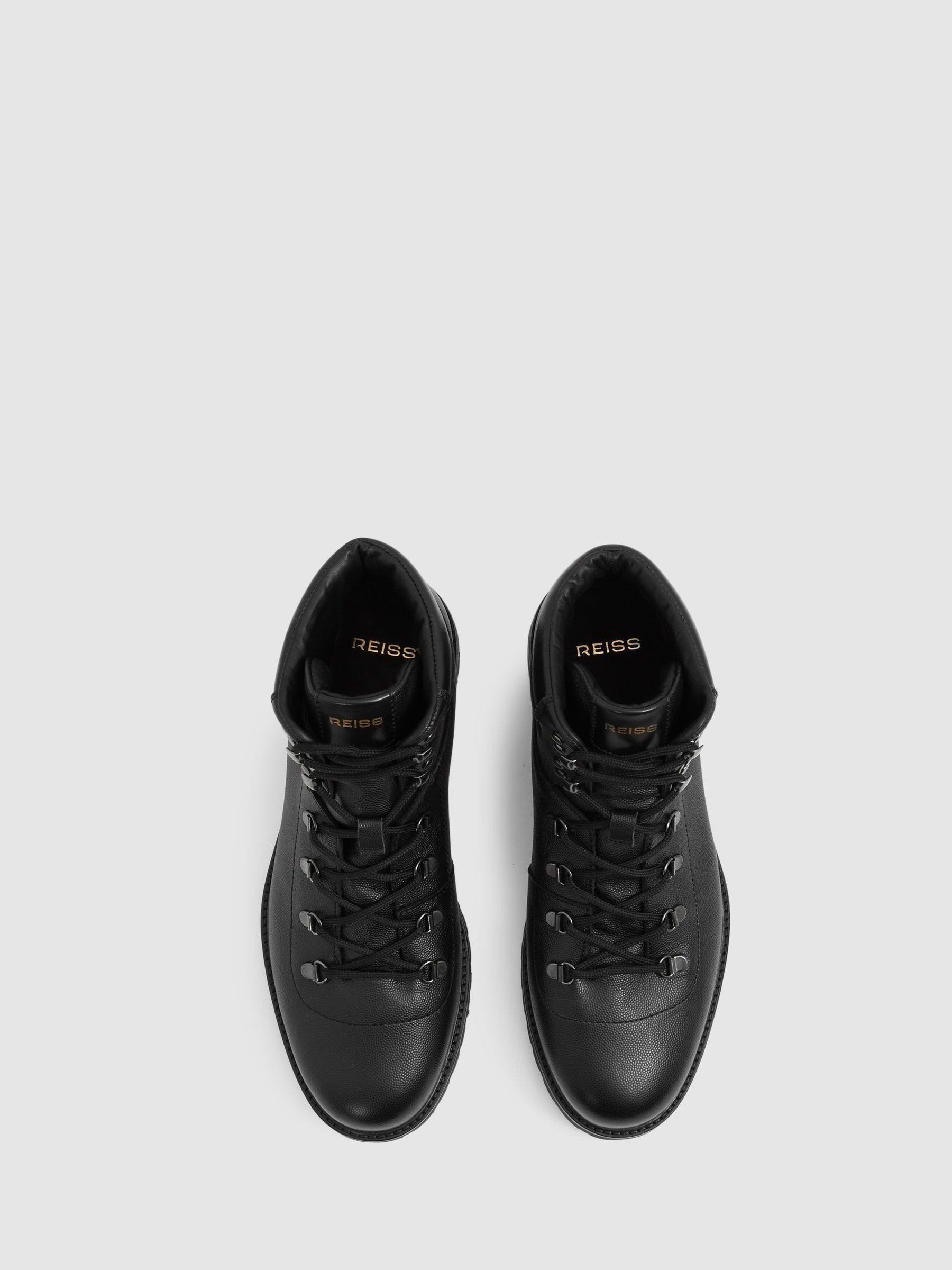 Leather Hiking Boots in Black Product Image