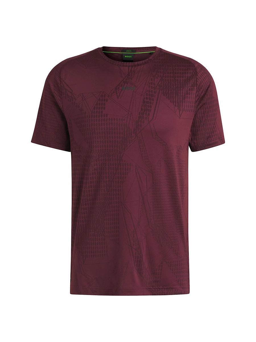 Mens Active Jacquard-Pattern T-Shirt with Moisture Management Product Image
