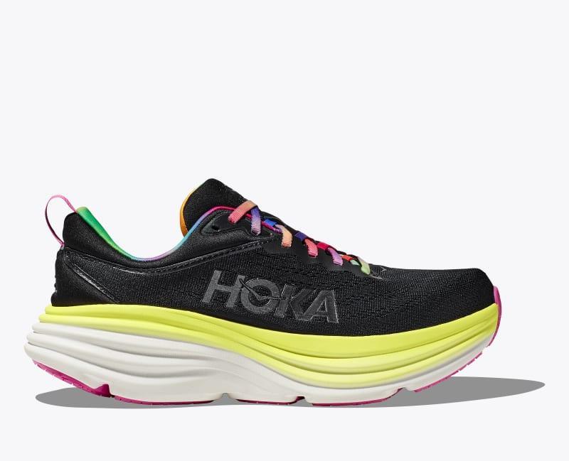 HOKA Mens Bondi 8 Shoes in Lettuce/Solar Flare, Size 10.5 Product Image