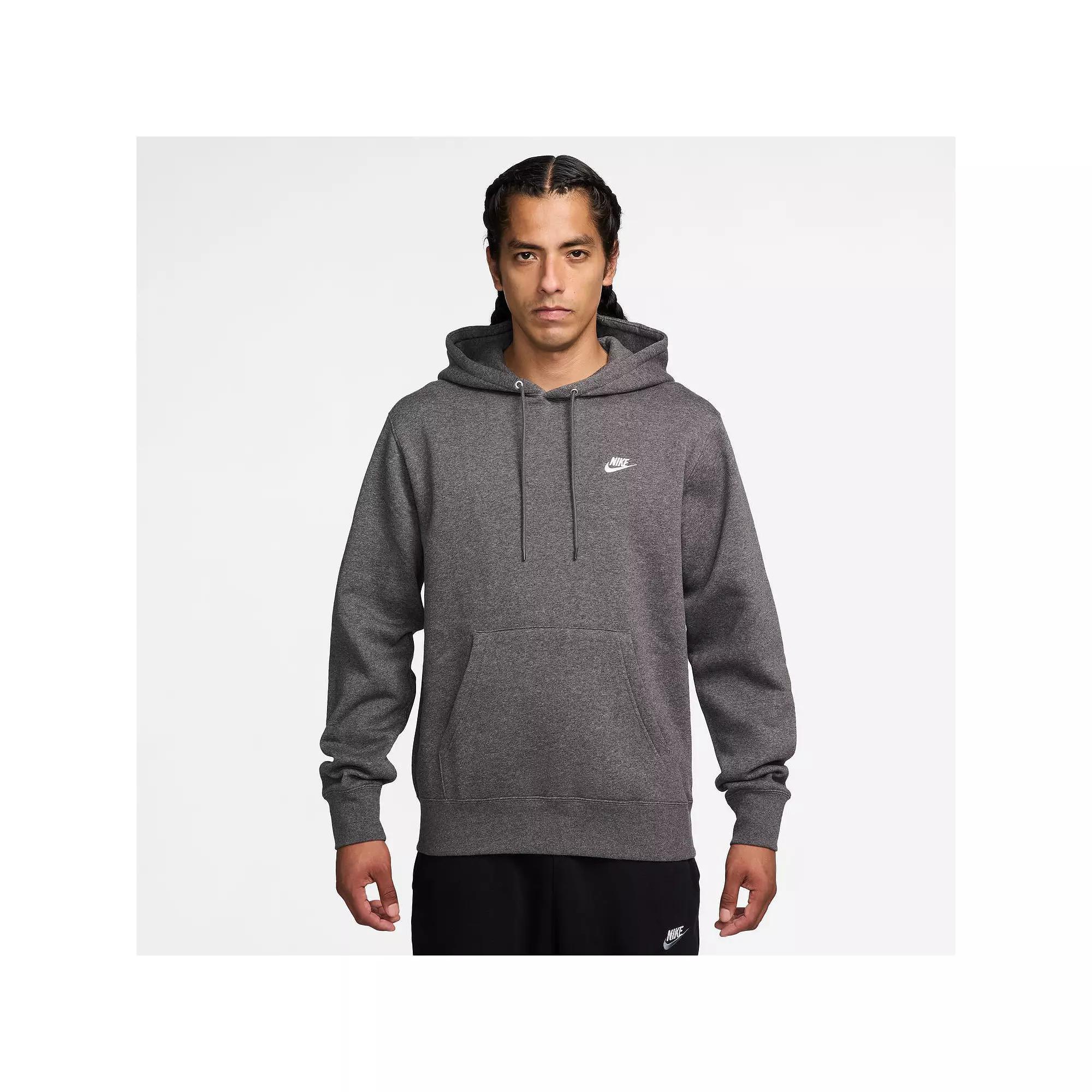 Mens Nike Sportswear Club Fleece Pullover Hoodie Dark Gray Grey Product Image