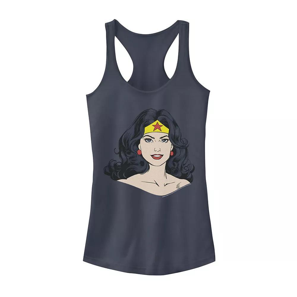 Juniors' DC Comics Wonder Woman Face Portrait Tank Top, Girl's, Size: Small, Blue Product Image