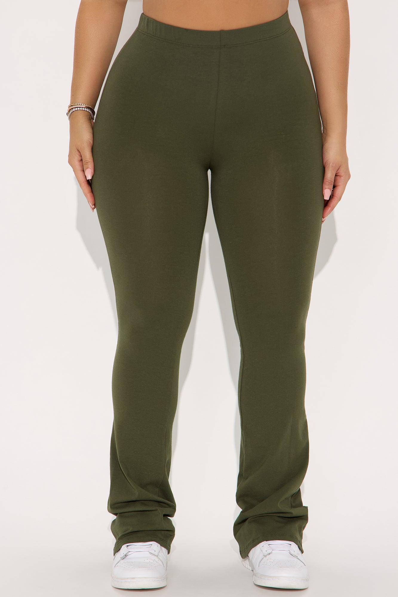 Petite Adriana Flare Pant - Dark Olive Product Image