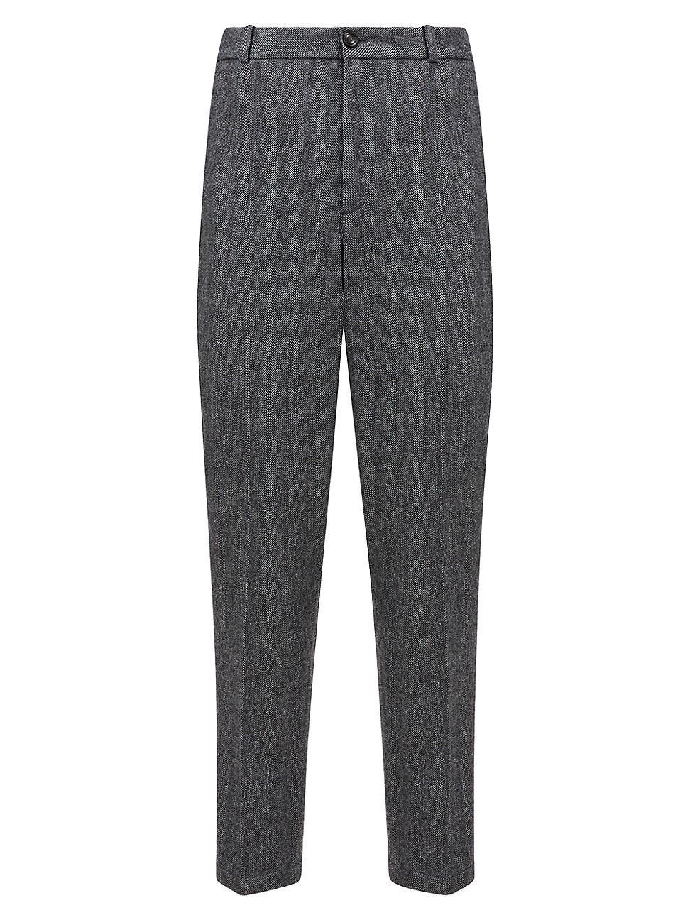 Mens Wool Herringbone Trousers Product Image
