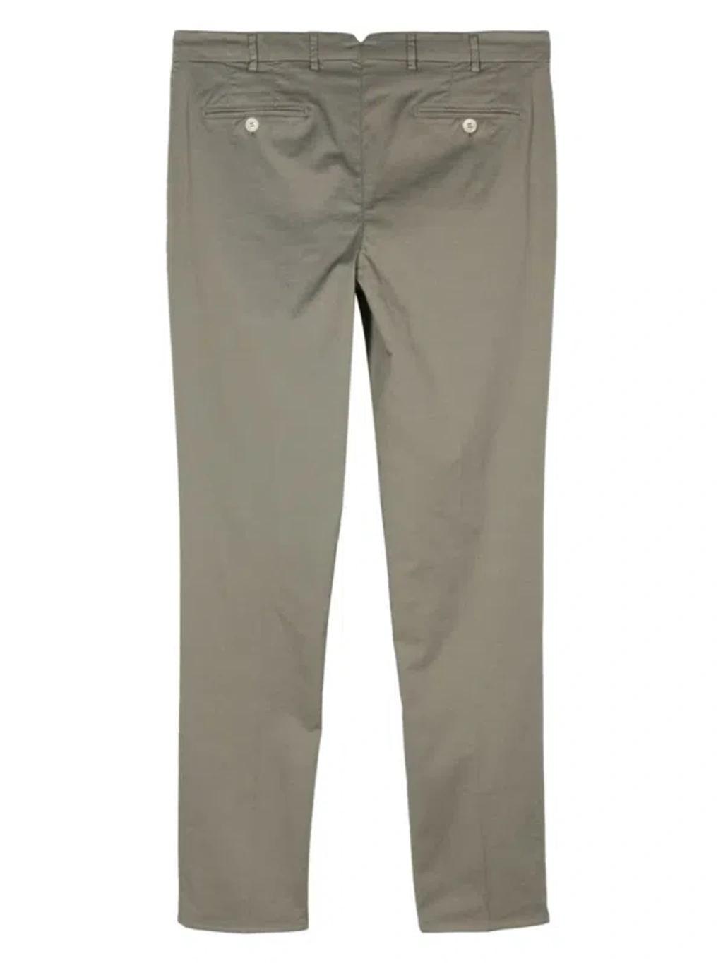 BRUNELLO CUCINELLI Cotton Trousers In Green Product Image