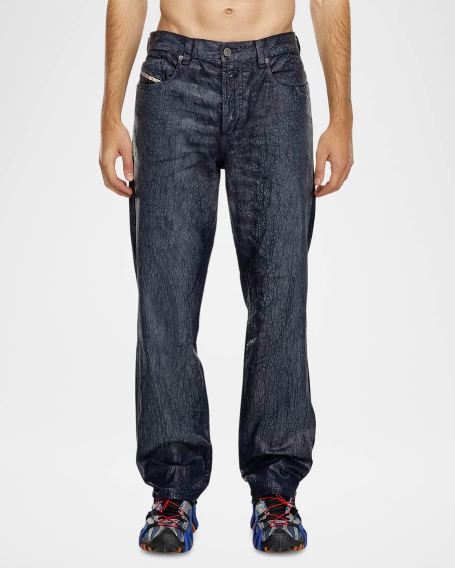 Mens Coated Loose-Fit Jeans Product Image