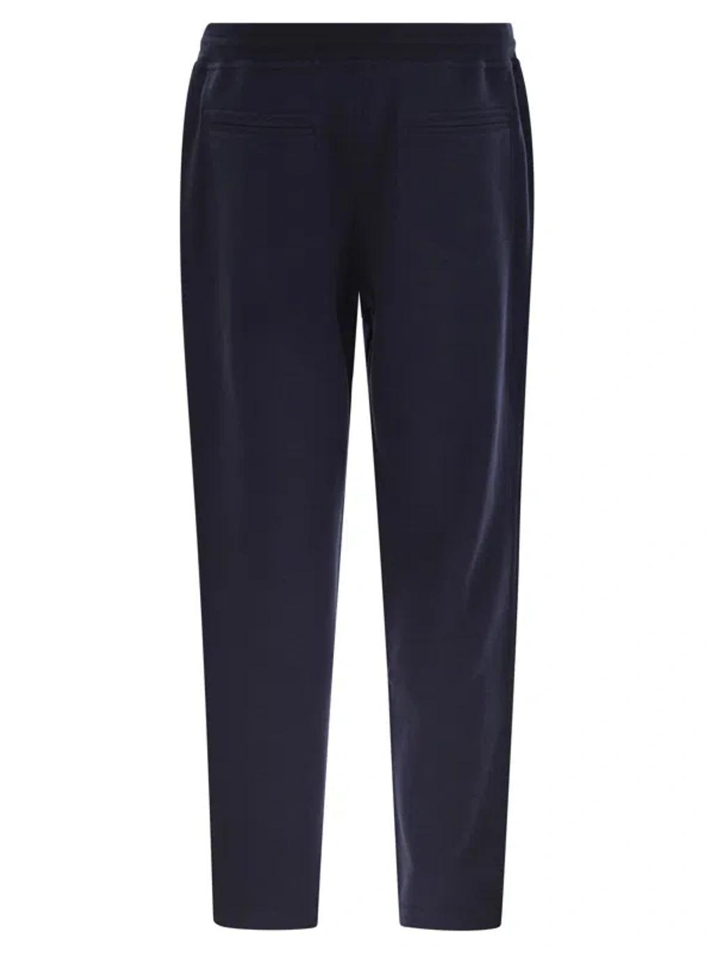 BRUNELLO CUCINELLI Sporty Trousers In Cashmere Blend In Navy Product Image