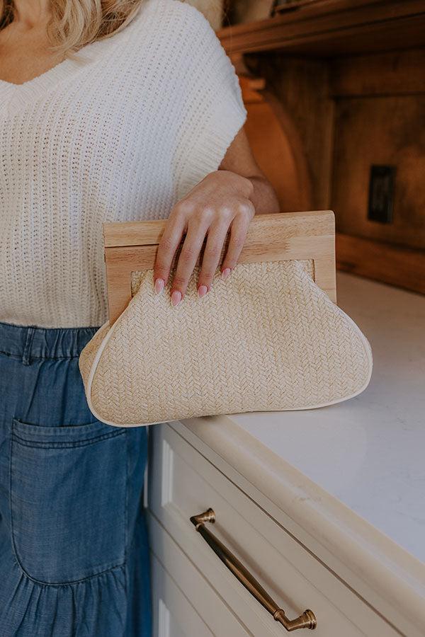 Vacay Mode Raffia Woven Clutch Product Image