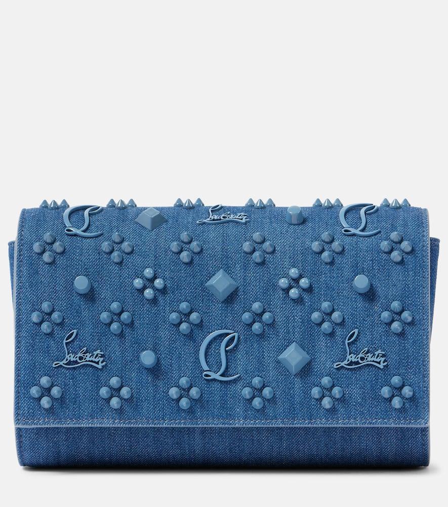 CHRISTIAN LOUBOUTIN Paloma Denim Clutch In Blue Product Image