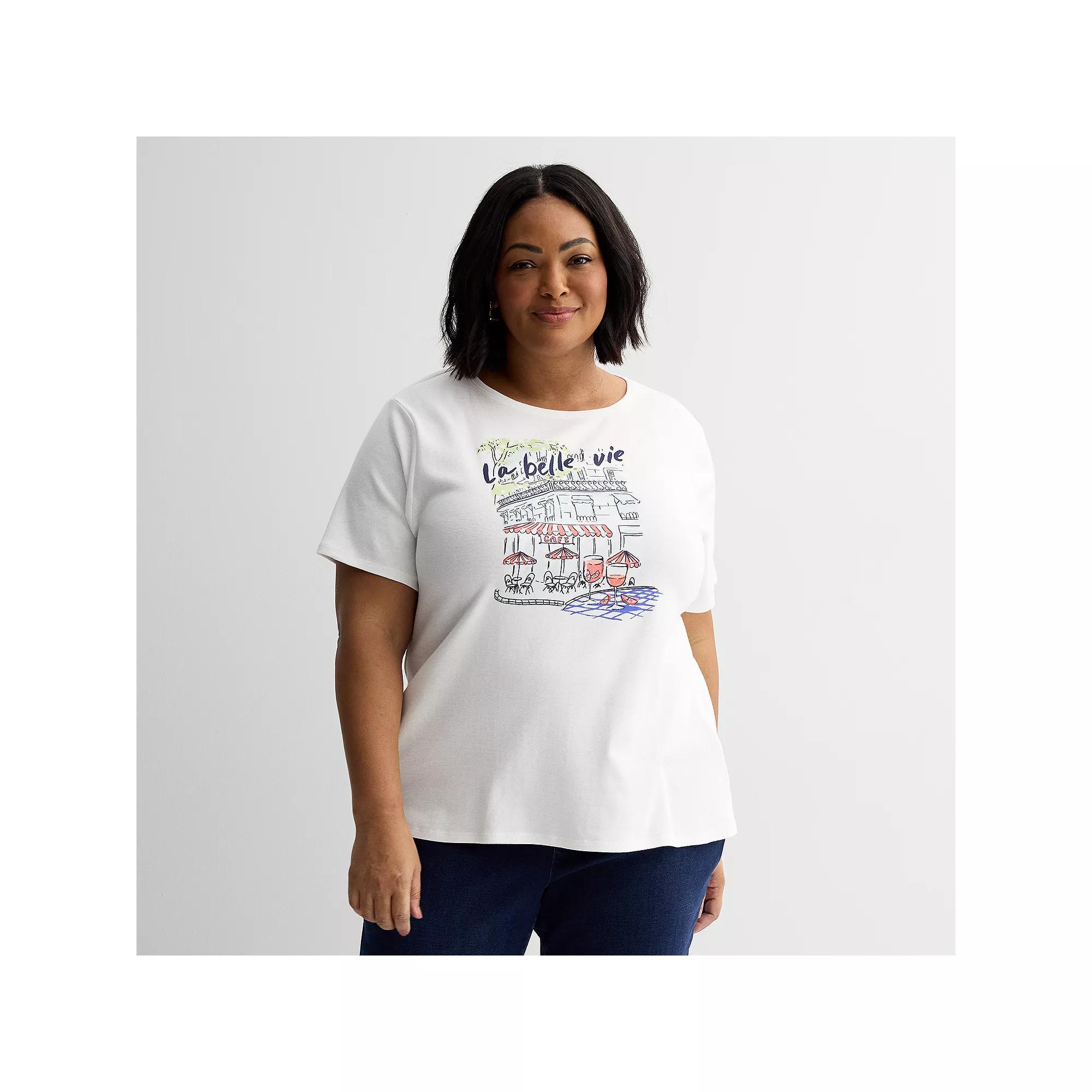 Plus Size Croft & Barrow Essential Crewneck Tee, Womens Product Image