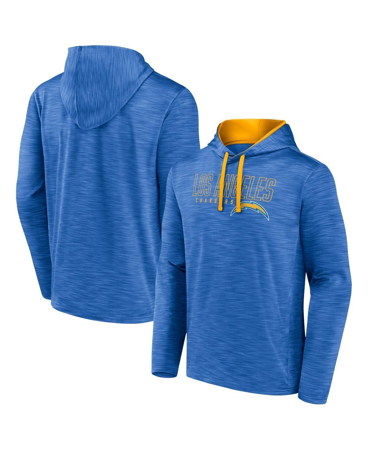 Men's Fanatics Branded Heather Powder Blue Los Angeles Chargers Hook and Ladder Pullover Hoodie, Size: 4XL, Team Product Image