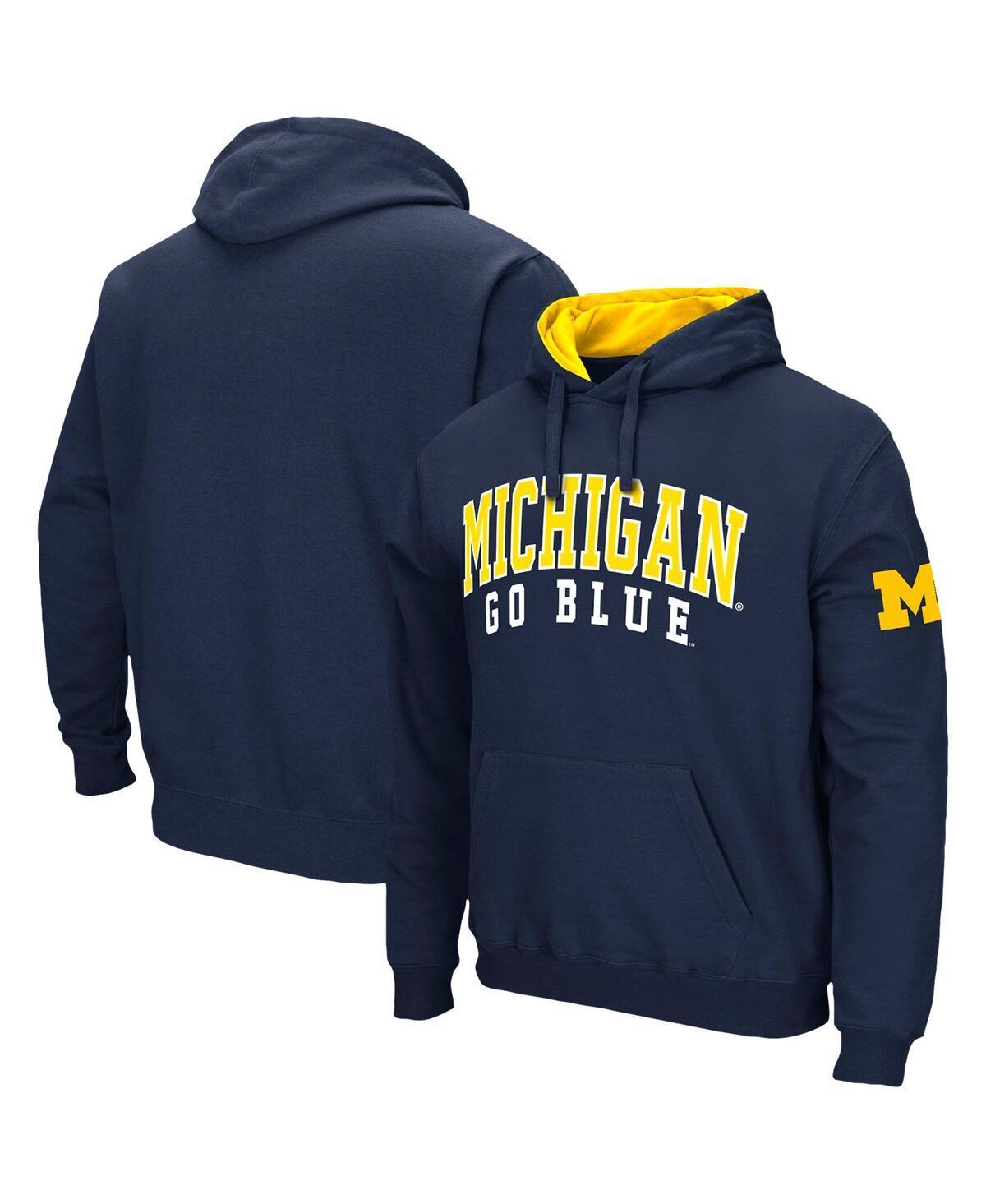 Men's Colosseum Navy Michigan Wolverines Double Arch Pullover Hoodie, Size: 2XL, Blue Product Image