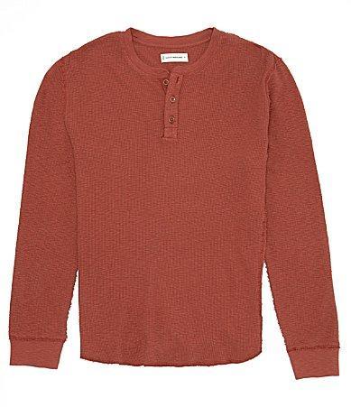Lucky Brand Garment Dye Thermal Henley (Terracotta) Men's T Shirt Product Image