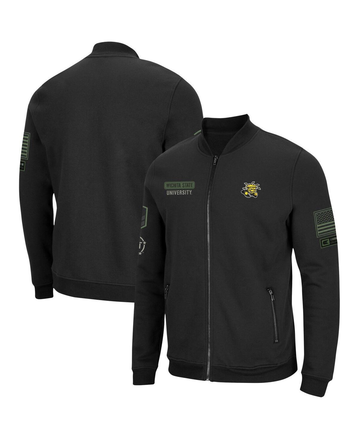 Men's Colosseum Black Wichita State Shockers OHT Military Appreciation High-Speed Bomber Full-Zip Jacket, Size: XL, Wst Black Product Image